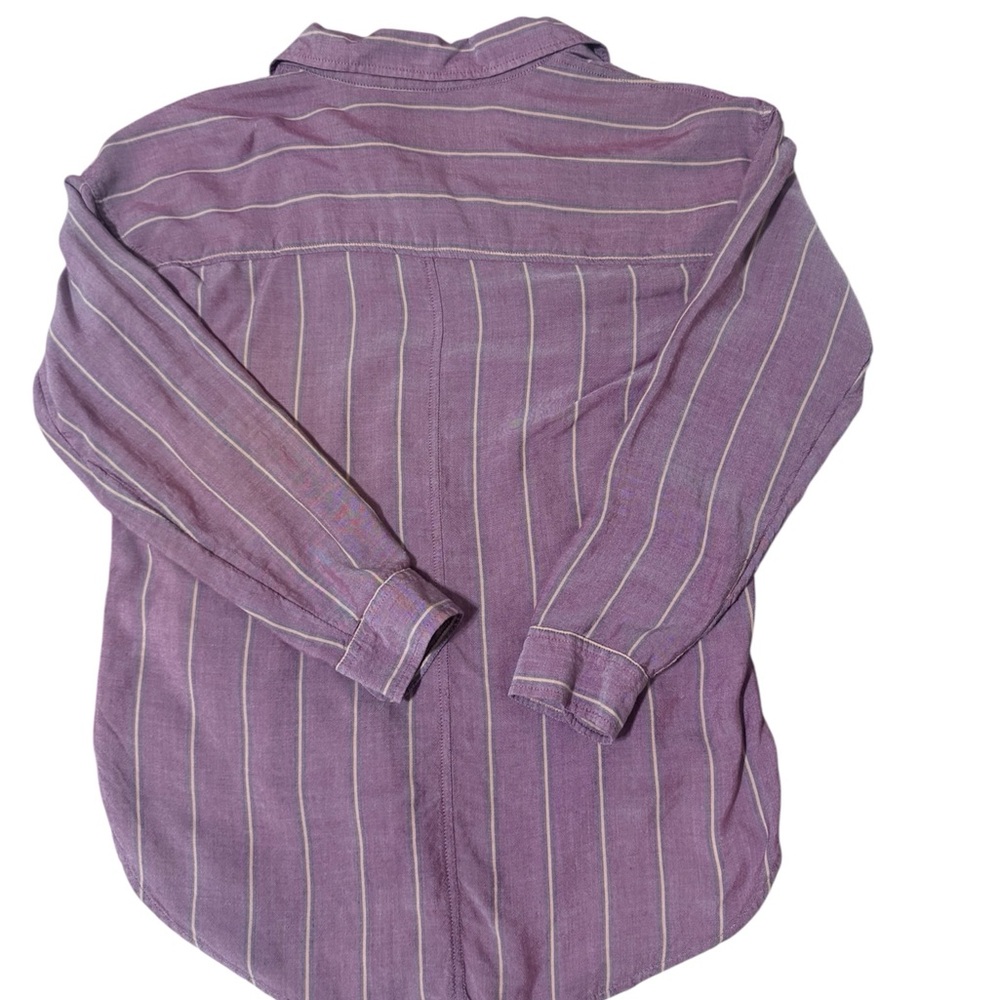 American Eagle Outfitters Burgundy Striped Button-Down Shirt - Picture 5 of 7